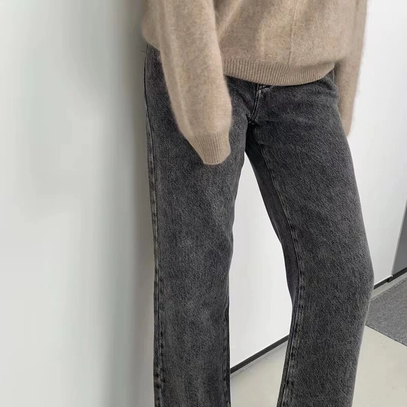 【商场同款】HPLY荷比俪冬季新款黑色直筒牛仔裤HDD41420580