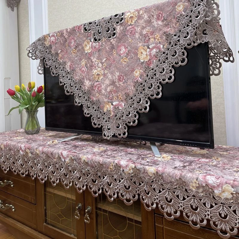 布艺电视柜罩长方形中式电视柜台布茶几桌布防尘罩桌旗蕾丝餐桌布