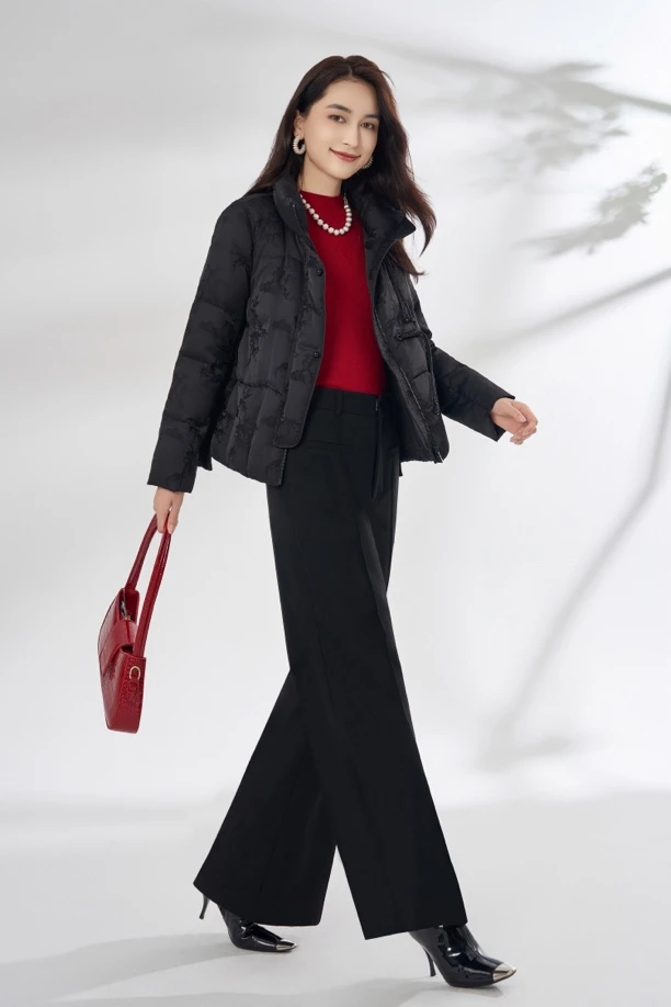 姚领YAOLY国风刺绣款盘扣短款外套