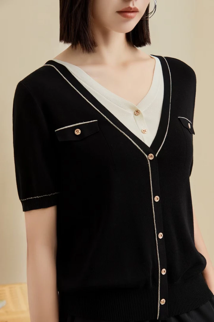 姚领YAOLY假两件超柔感针织衫