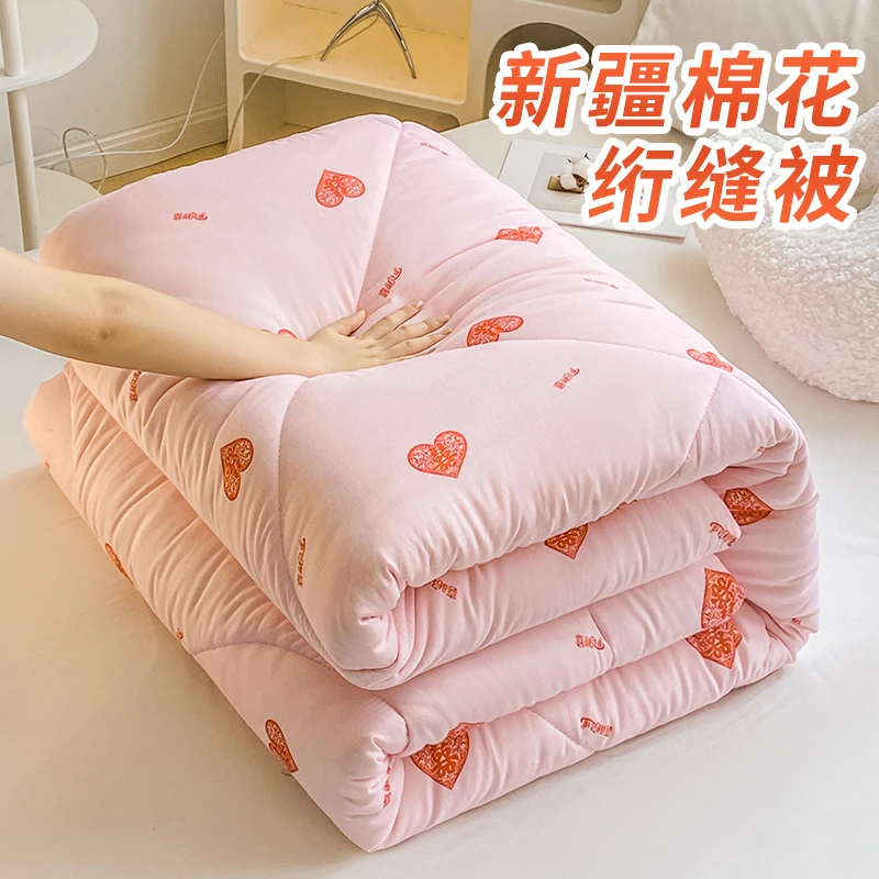 新疆棉棉被包布绗缝被加厚保暖暖棉被棉被冬被加厚保暖8斤到10斤