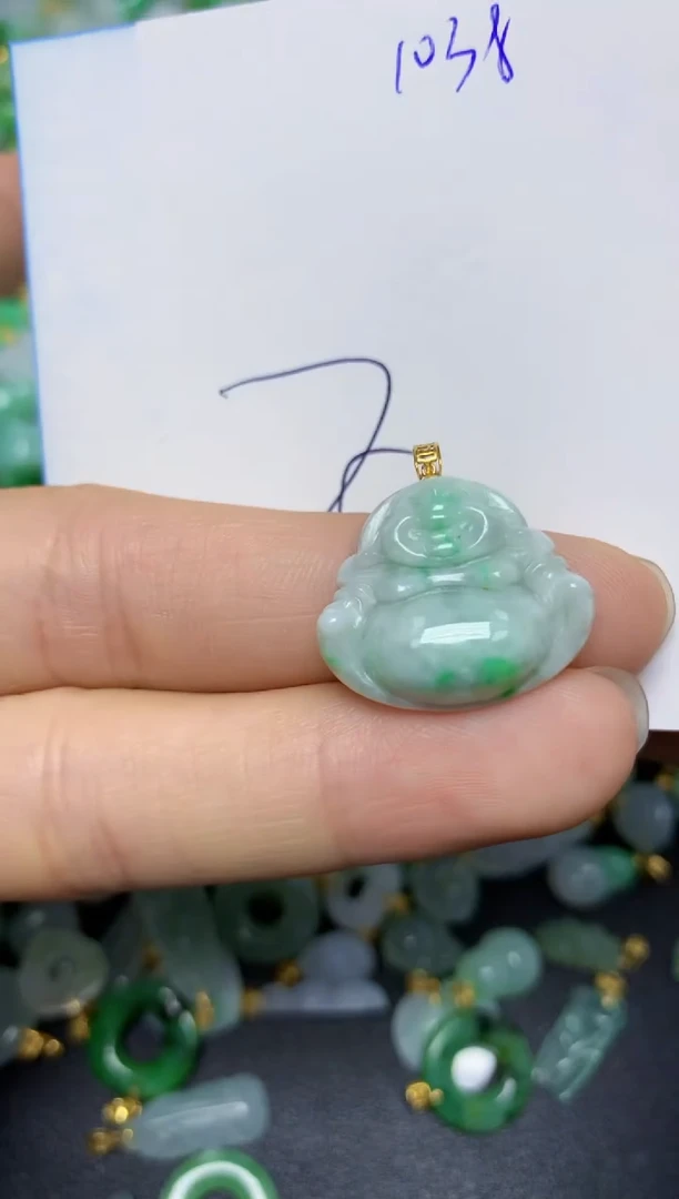 【闪购商品】翡翠挂件18K金镶嵌    天然翡翠A货