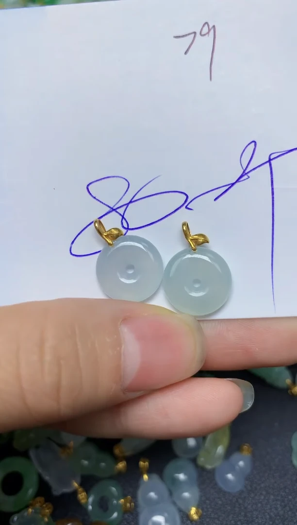 【闪购商品】翡翠挂件18K金镶嵌    天然翡翠A货