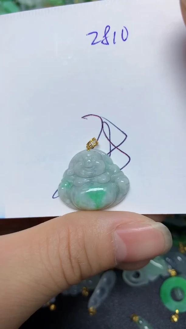 【闪购商品】翡翠挂件18K金镶嵌    天然翡翠A货
