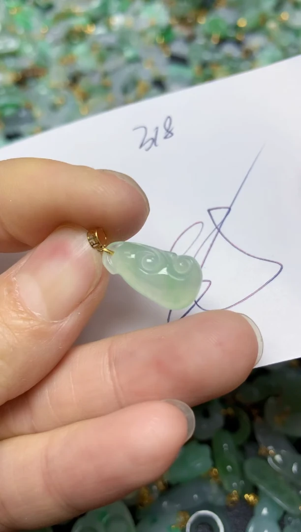 【闪购商品】翡翠挂件18K金镶嵌   天然翡翠A货