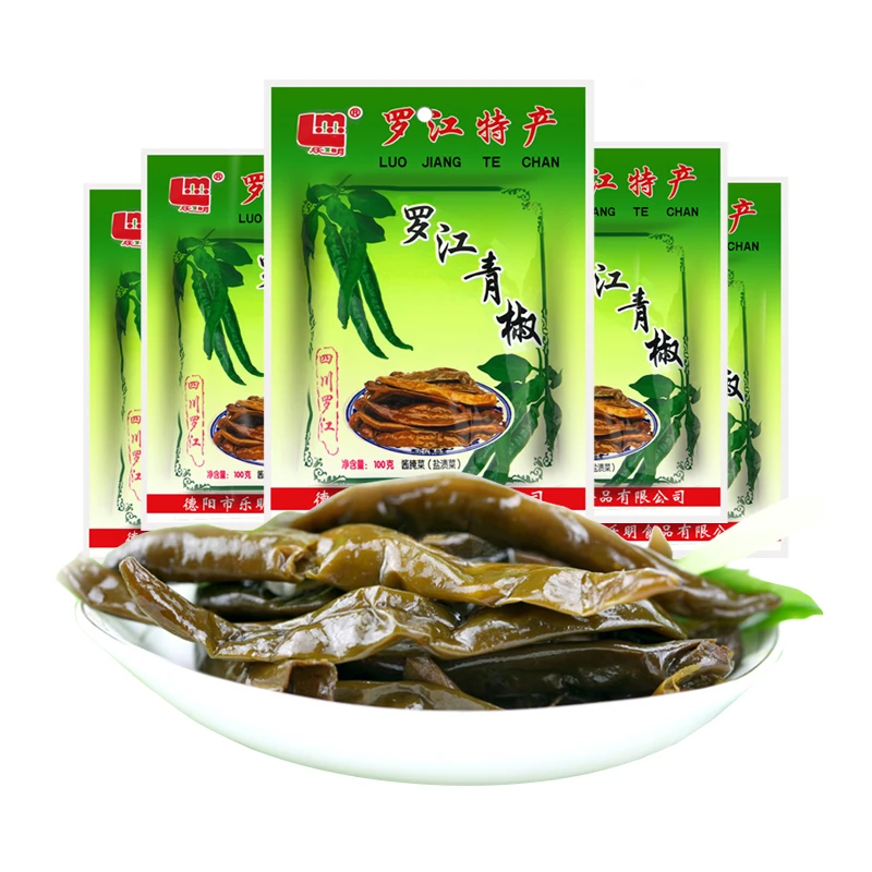 乐明罗江青椒100g/袋 四川特产腌制辣椒酱腌菜盐渍新鲜开胃下饭菜