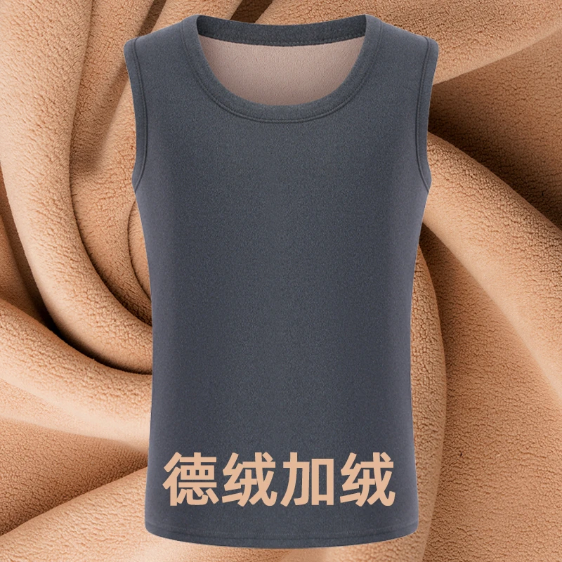 男士保暖背心冬天德绒加绒加厚发热防寒2023年新款内搭马甲无痕秋