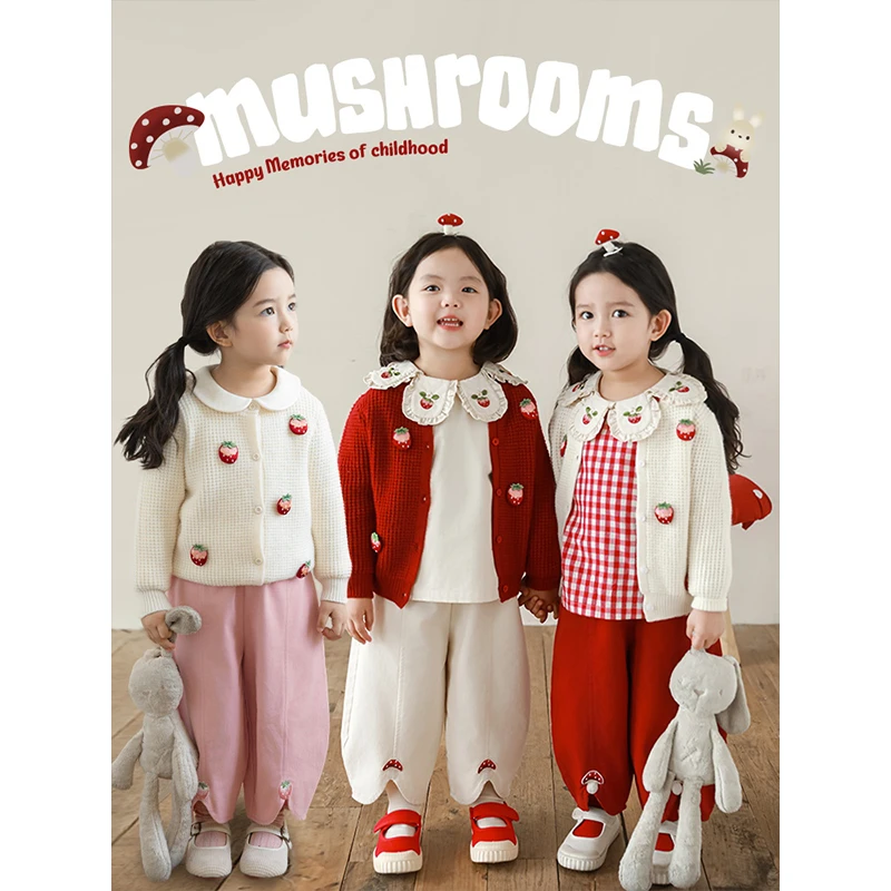 YOEHYAUL/幼悠幼悠【童话森林】女童秋三波春秋宝宝梭织裤子 LQ0036