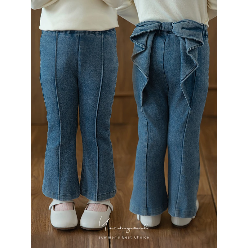 清 YOEHYAUL/幼悠【时尚摩登】秋二波女童百搭舒适休闲牛仔裤Q3604
