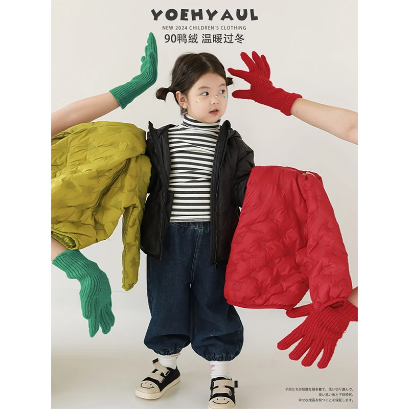 YOEHYAUL/幼悠幼悠冬一波【暖暖冬意】女童保暖压印羽绒服 LD0035