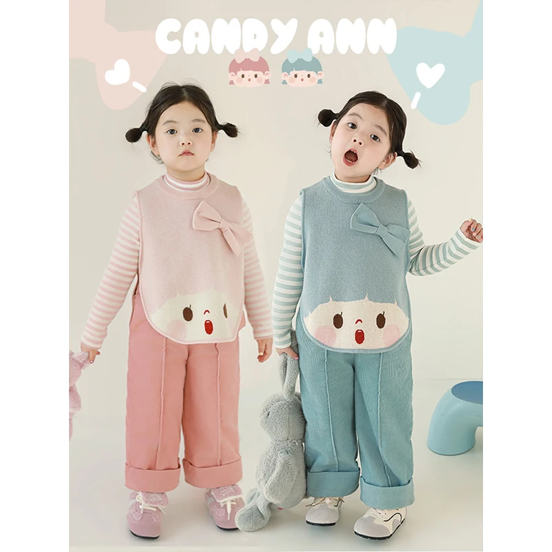 【2025年秋冬清】幼悠【安安魔法】女童舒适保暖毛衣背心 D3813