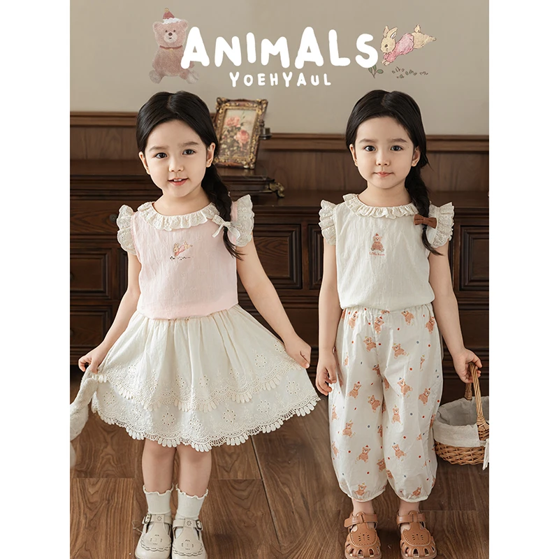 幼悠夏季无袖坎肩 洋气休闲 宝宝夏季卡通印花百搭背心  LX0132