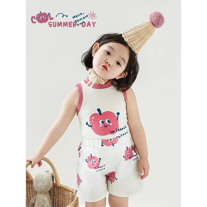 幼悠夏四波醒目撞色 罗纹包边上衣 儿童休闲百搭洋气背心潮CX0011