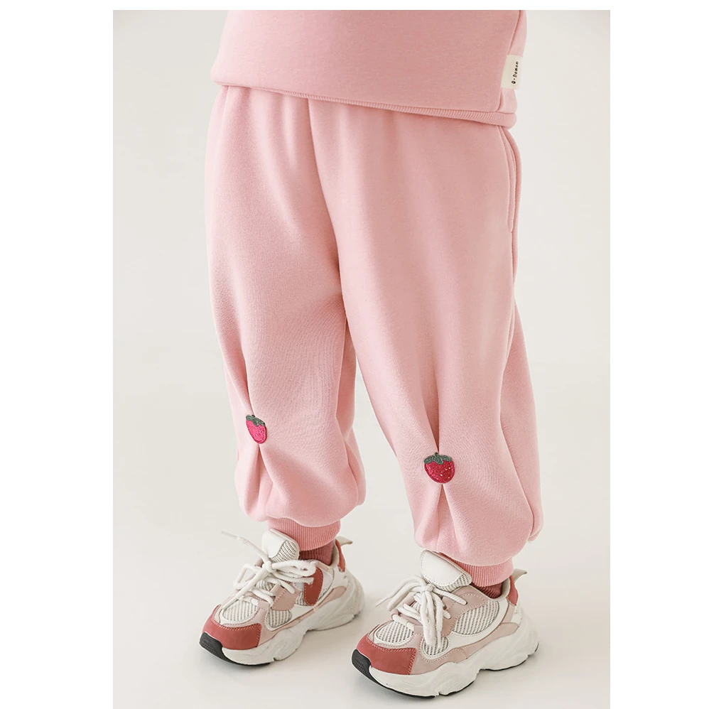 YOEHYAUL/幼悠幼悠 冬一波【草莓甜熊】女童可爱保暖舒适卫裤 D3930