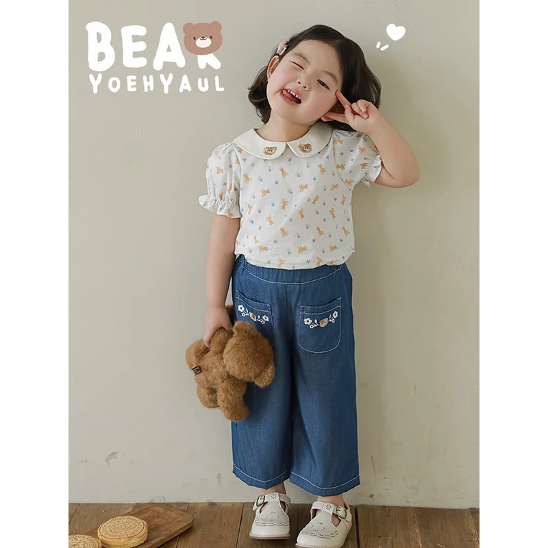 幼悠 夏三波女宝夏季休闲儿童夏款洋气复古花可爱裤子 ZX0008