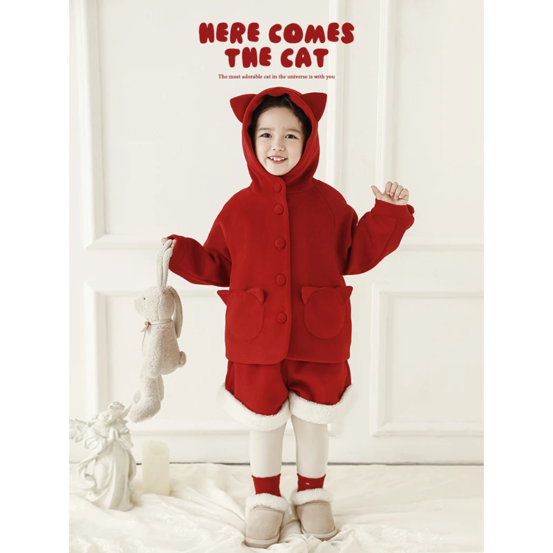 YOEHYAUL/幼悠幼悠【冬季暖阳】冬五波女童温暖厚实针织短裤 LD3341