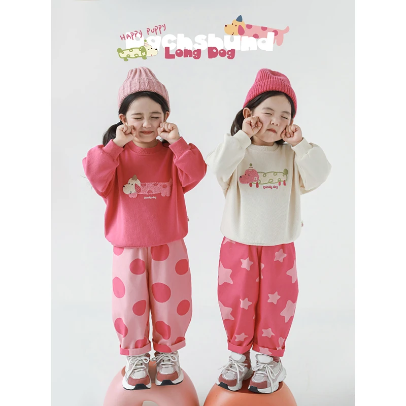 YOEHYAUL/幼悠幼悠秋二波【糖果修狗】女童卡通可爱舒适卫衣 Q3942