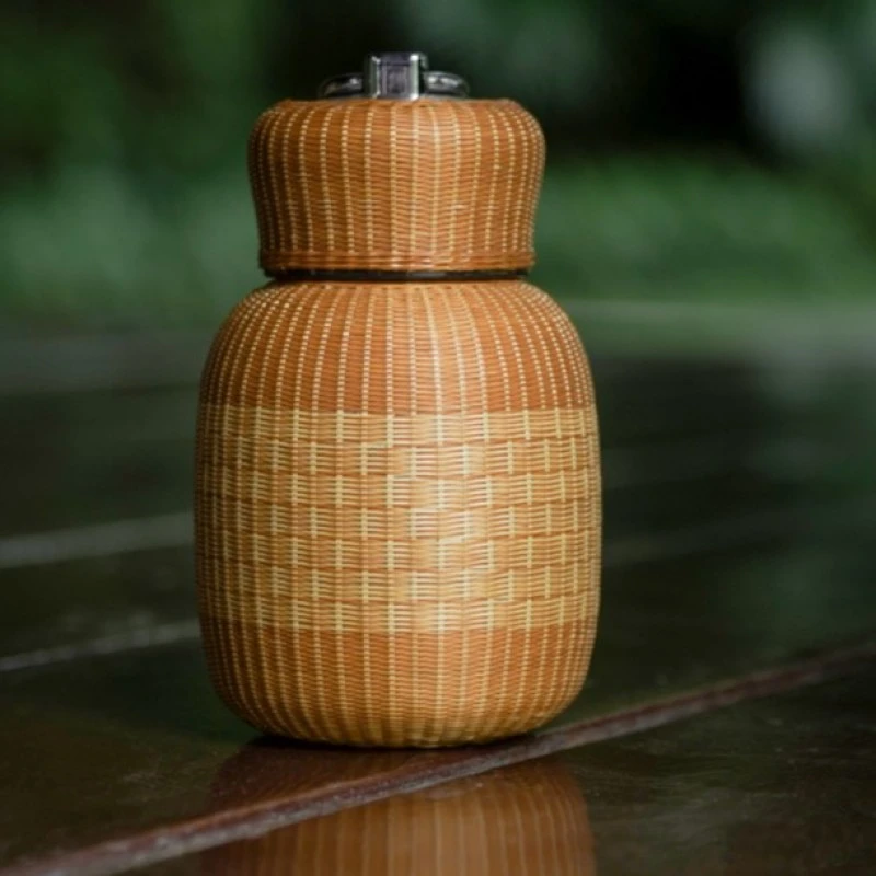 BZ002（邱峰专属）全包带花竹丝保温杯220毫升