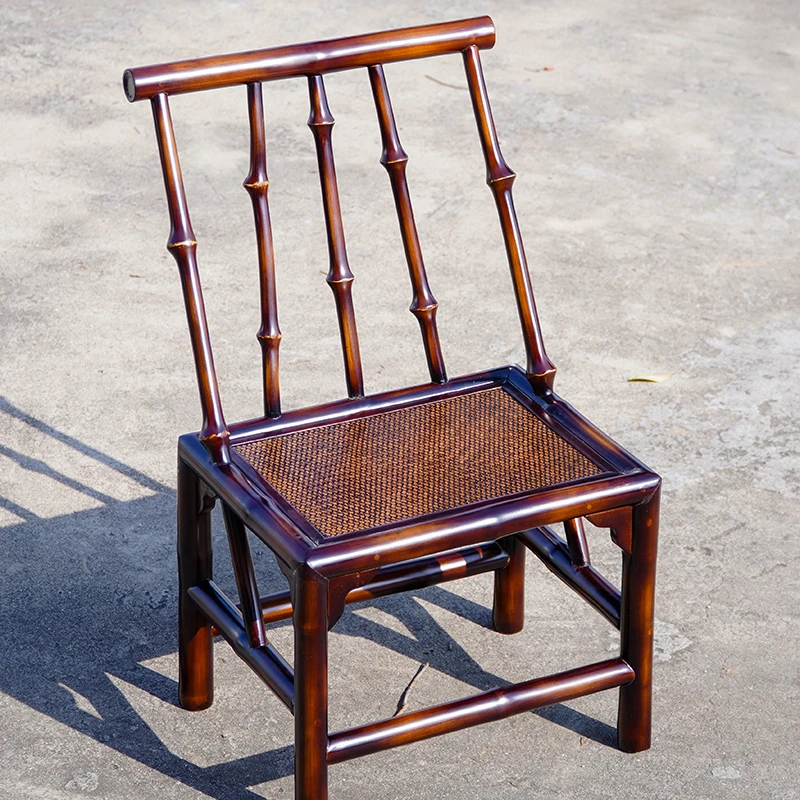 YZ002（邱峰专属）筇竹靠背椅摆件手工原竹筇竹靠背椅靠背凳小茶椅