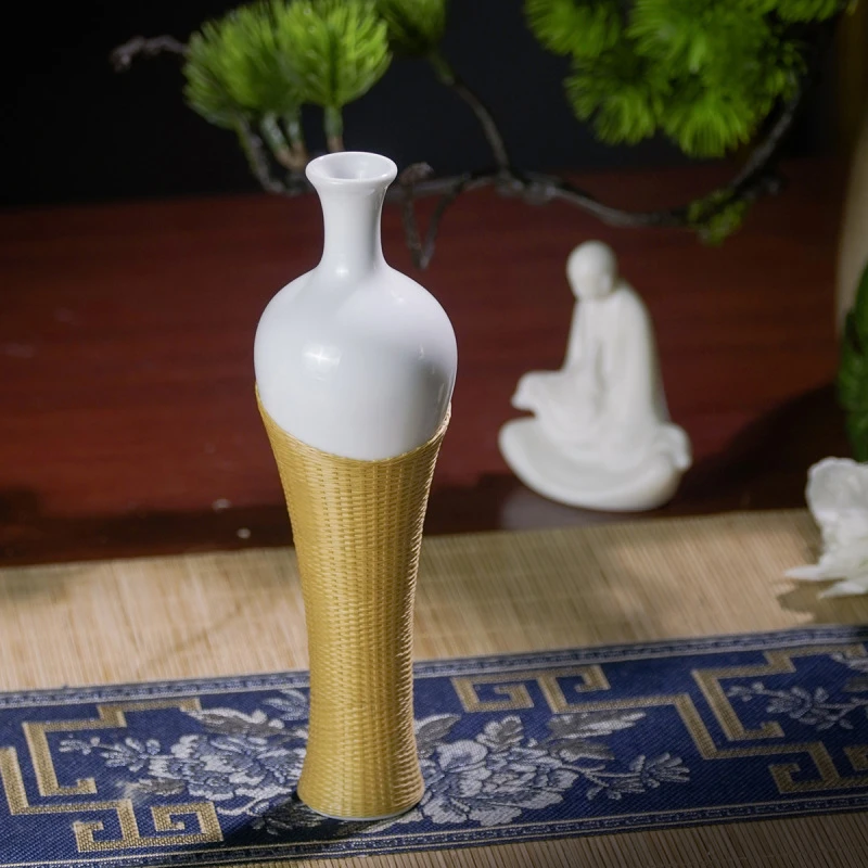 HQ012（邱峰专属）精品竹丝扣瓷花瓶摆件
