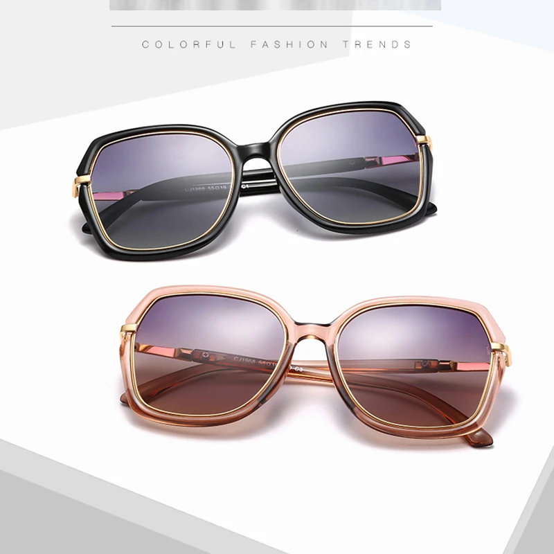 气质时尚偏光镜金属太阳镜复古大框女士墨镜韩版潮流街拍眼镜百搭