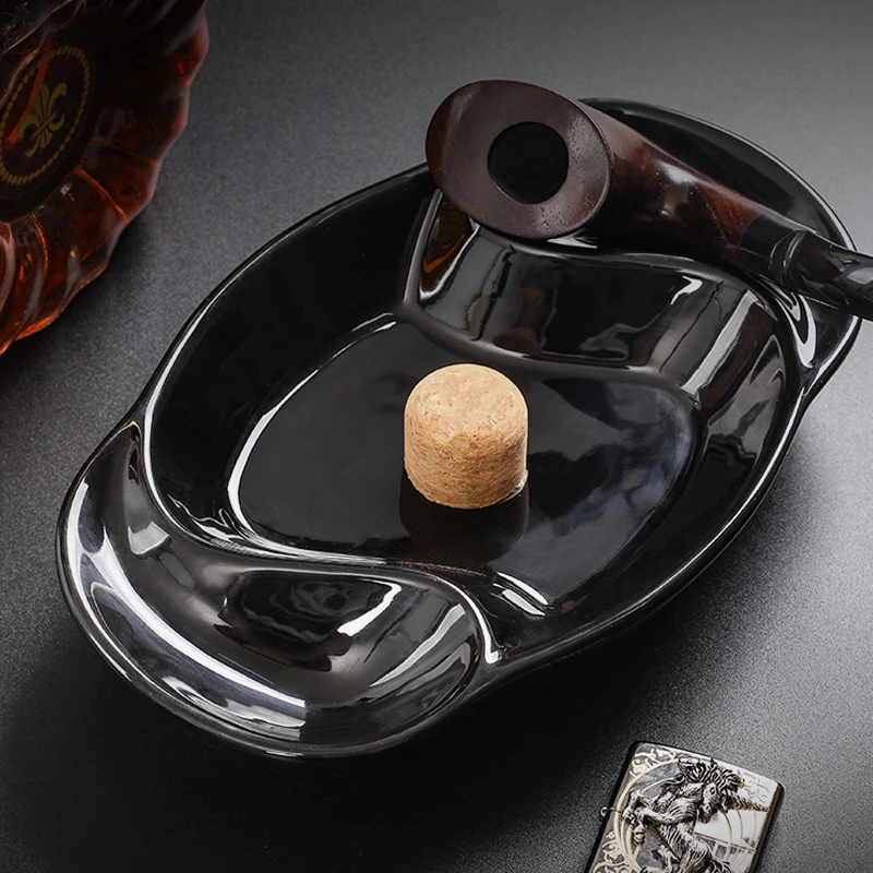 雪茄烟斗烟灰缸两用 陶瓷骨瓷烟灰缸多功能烟灰缸家用会所高档