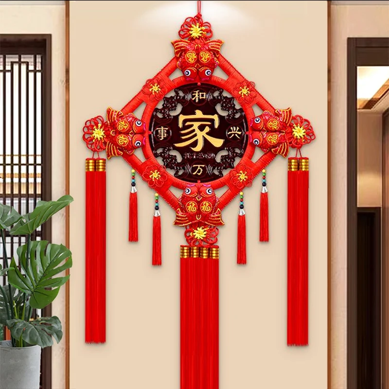 【桃福】高档中国结挂件真正桃木新房搬家玄关背景墙书房挂饰大号