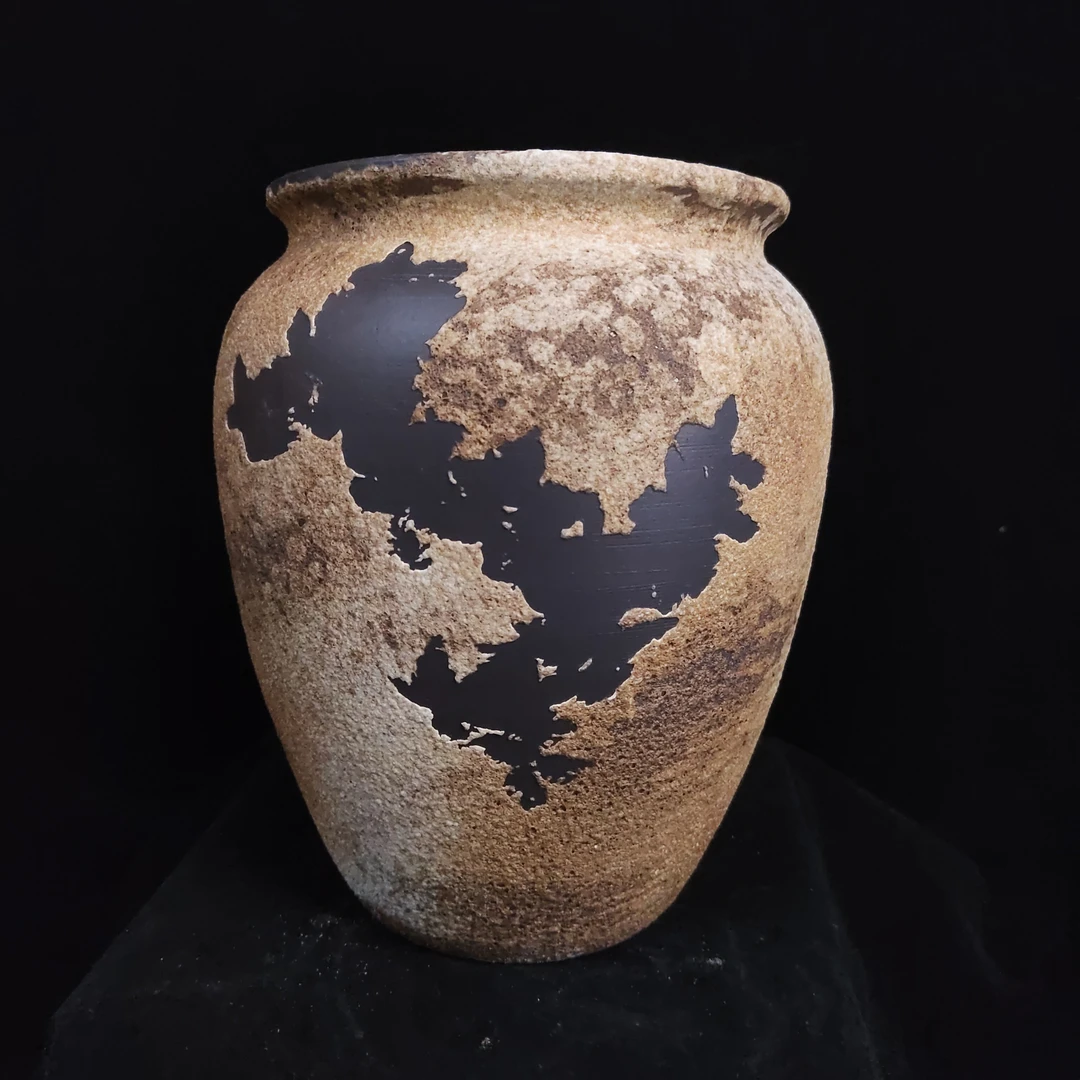 景德镇陶瓷 JY73 侘寂风复古中型花器 中式粗陶复古风花瓶 可开孔