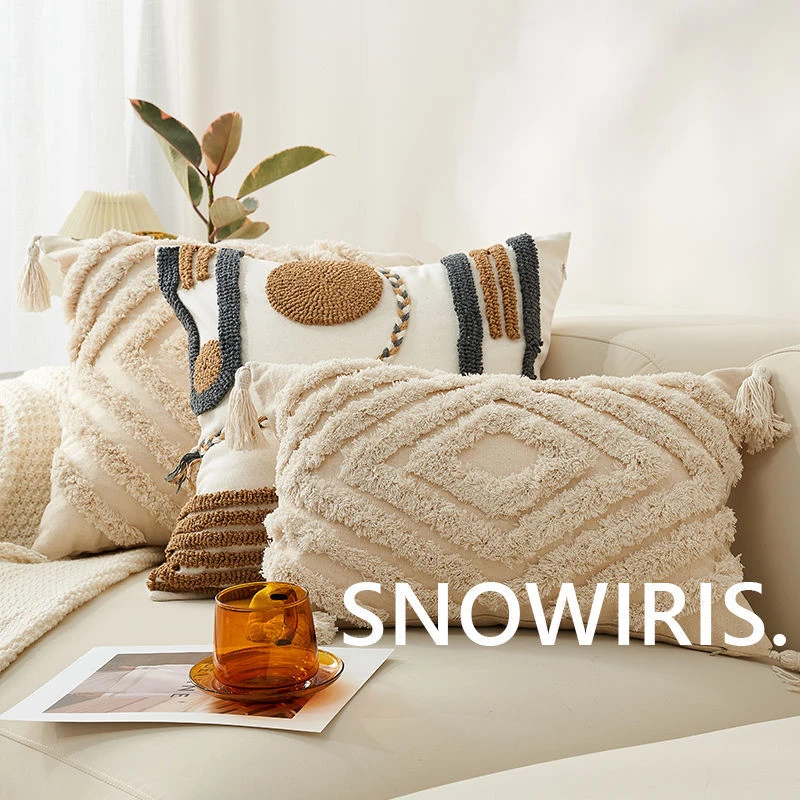 簇绒针织抱枕民族风枕套民宿装饰客厅沙发床上靠垫可拆洗腰枕靠枕