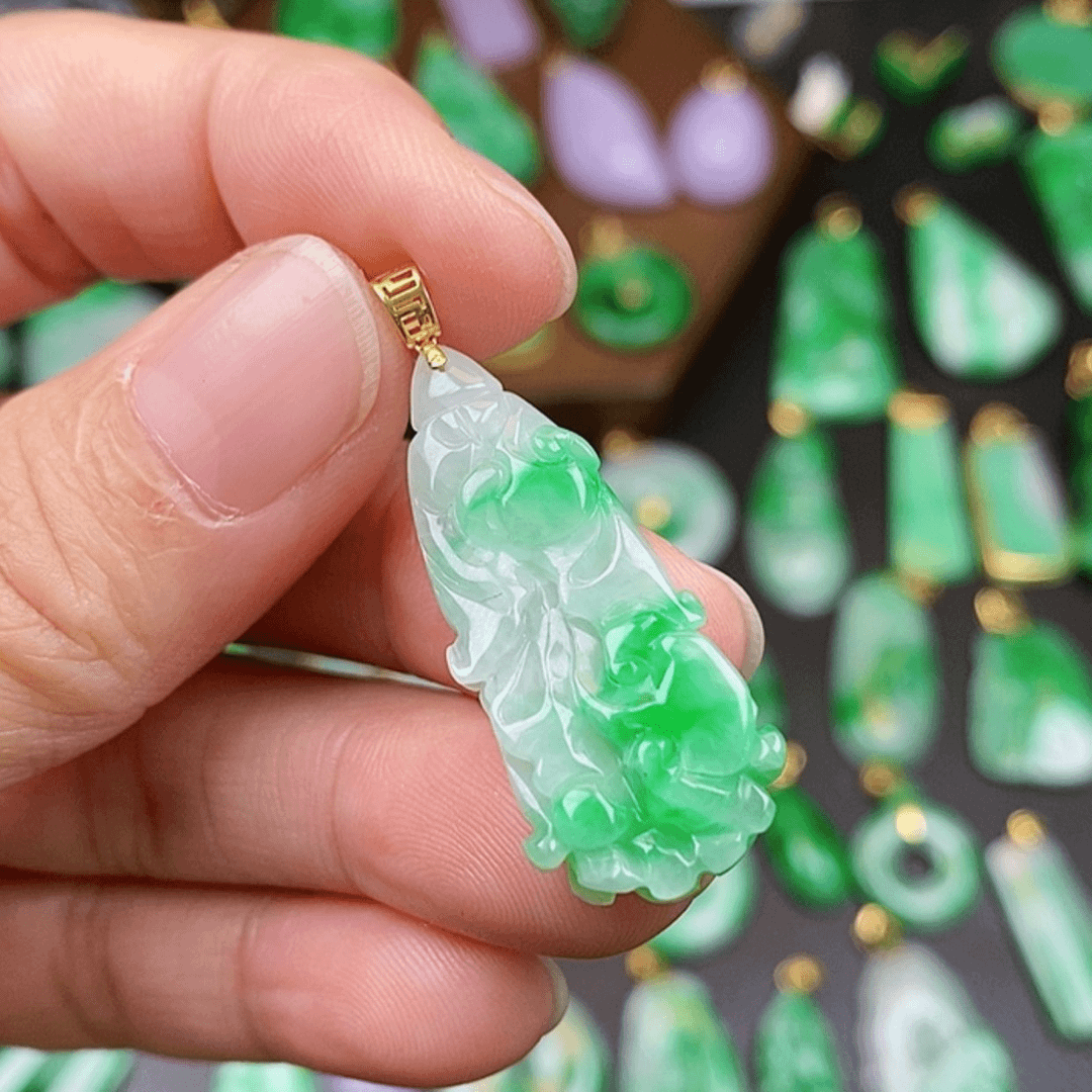 【闪购商品】翡翠颈饰18K金镶嵌