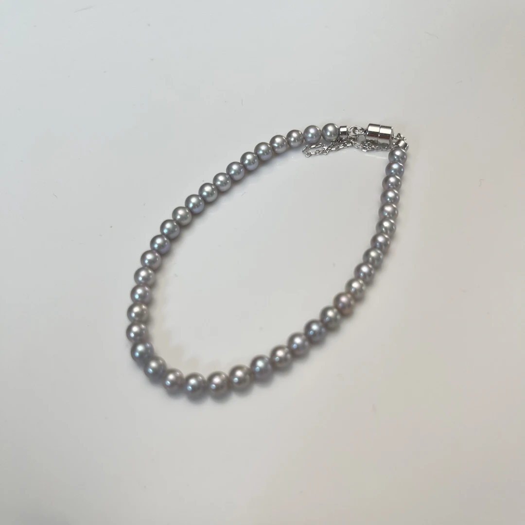 【菀儿】S925银 淡水（蓝血贵族）BABY珠珍珠手链 4-5mm X845