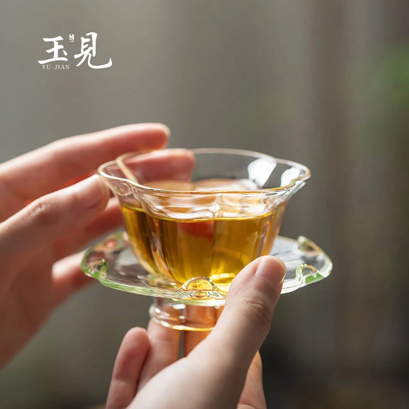 北大史玉见纯手工高档玻璃喝茶杯子高硼硅耐热品茶防烫功夫茶具