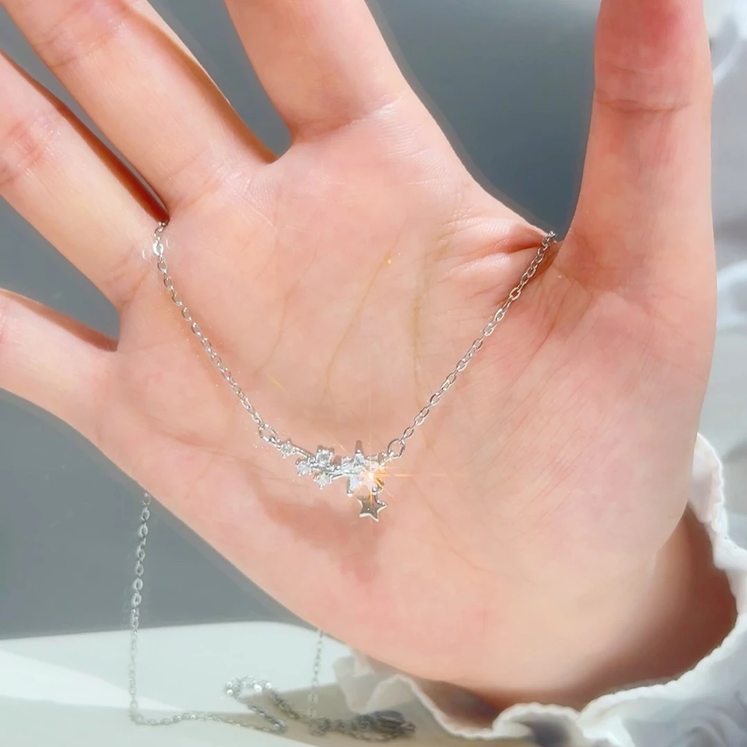依弗 钛钢项链 闪钻五角星女锁骨链气质时尚百搭轻奢ins设计感