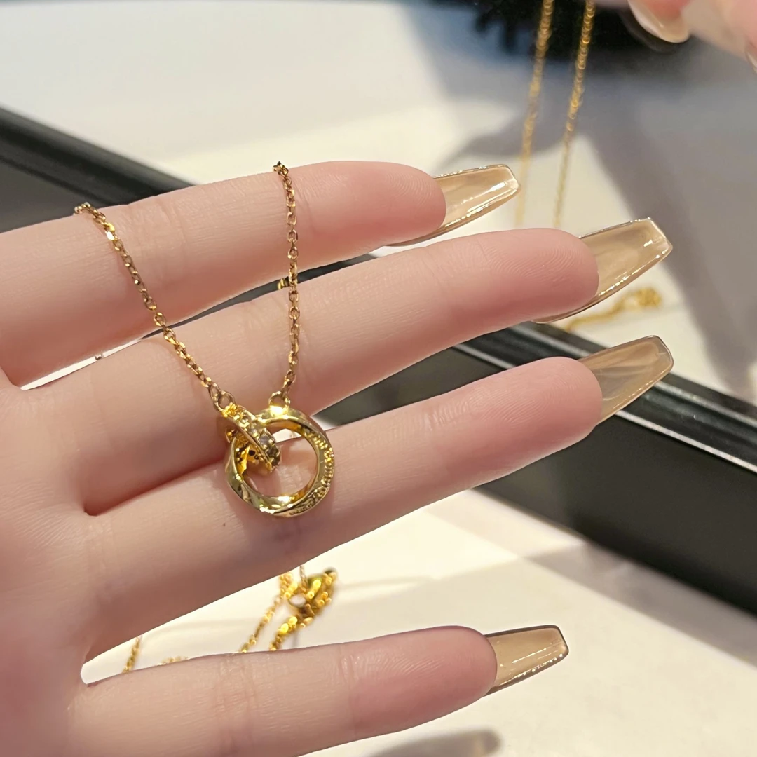 依弗 钛钢项链 莫比乌斯金色项链女锁骨链轻奢时尚百搭小众简约