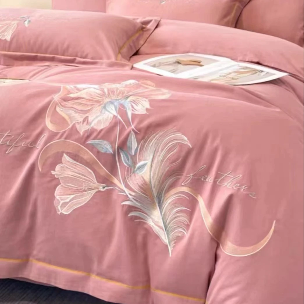 床上用品全棉长绒棉单品双人被套大版刺绣柔软细腻舒适被罩