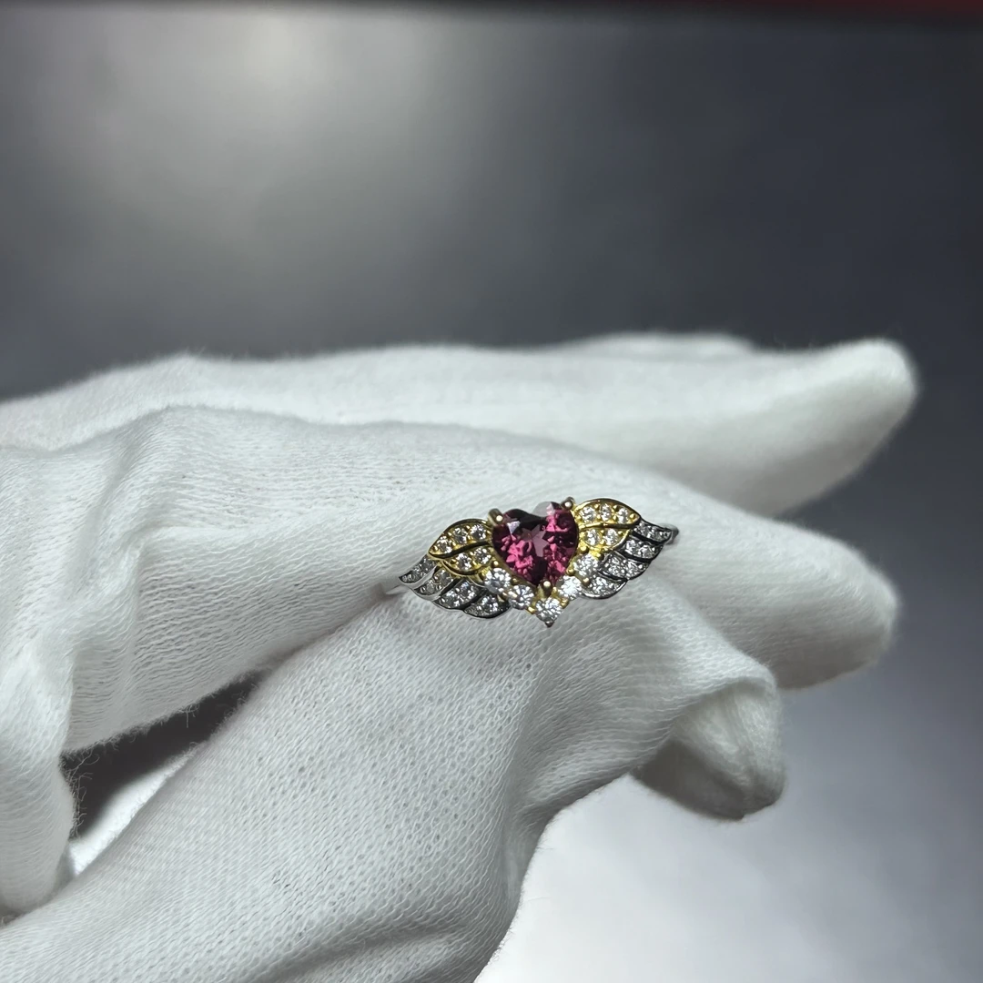 S925银石榴石戒指开口【多样性发一】【SLS004】