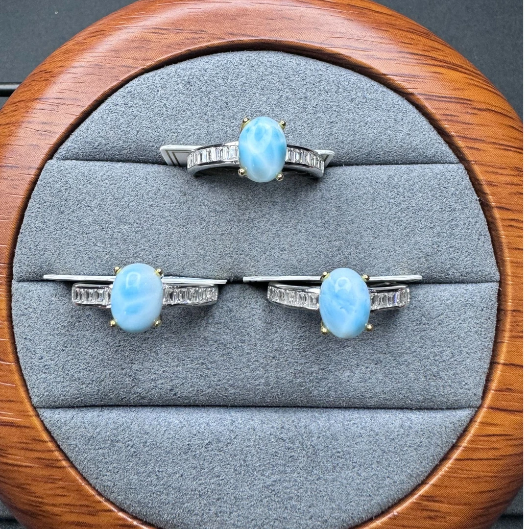 S925银海纹石戒指开口【多样性发一】【HWS001】