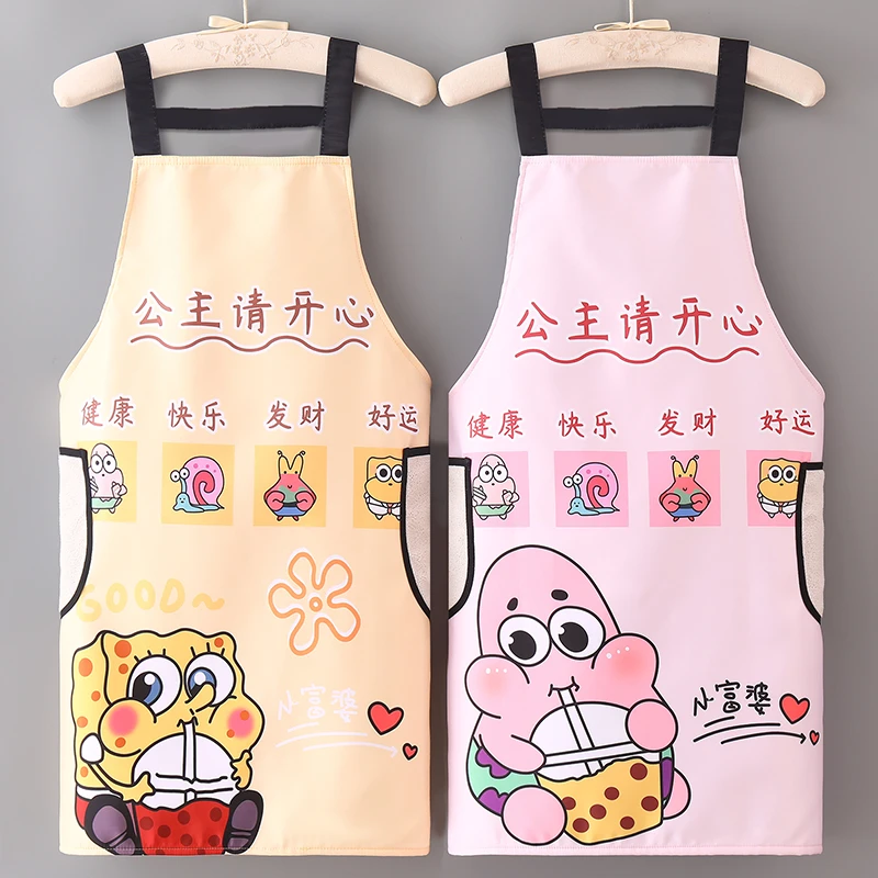 网红可爱防油围裙家用做饭厨房防污耐脏透气夏季干活成人工作服女