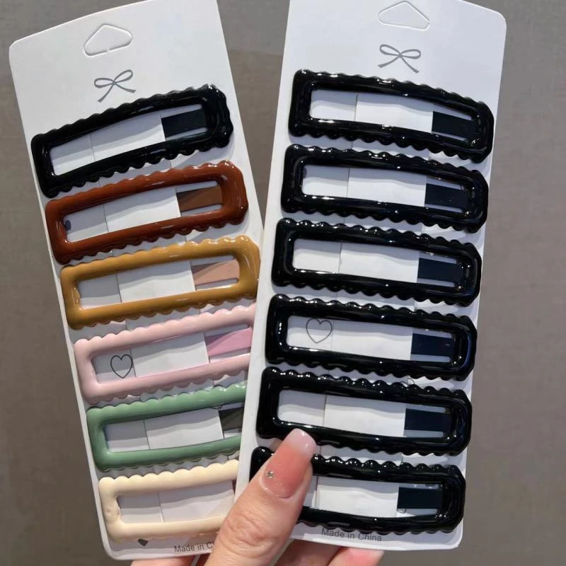 彩色发夹方形波浪BB夹新款发卡网红一字夹头发夹子碎发夹抖音头饰