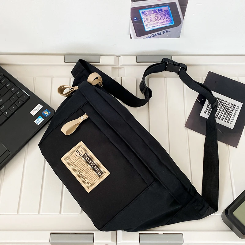 潮牌港风斜挎包男工装潮流休闲单肩包日系七星背包运动腰包女胸包