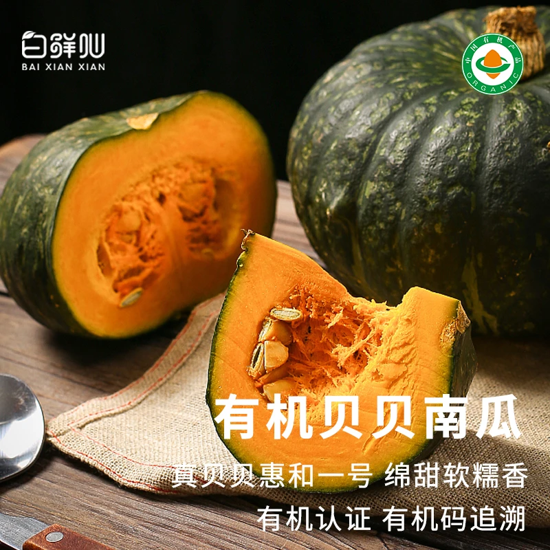 有机贝贝南瓜新鲜蔬菜惠和一号蒸煮辅食宝宝无农药现采现发顺丰