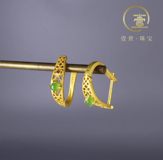 【壹世臻选】和田玉S925银耳扣