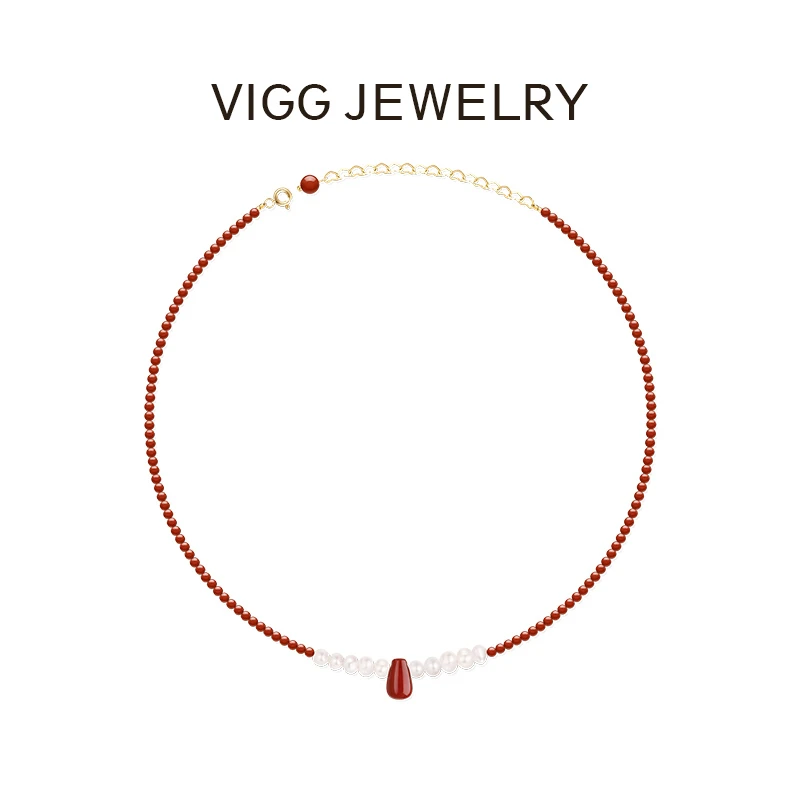 VIGG 合金项链 山黎豆红项链气质轻奢时尚小众百搭精致设计感