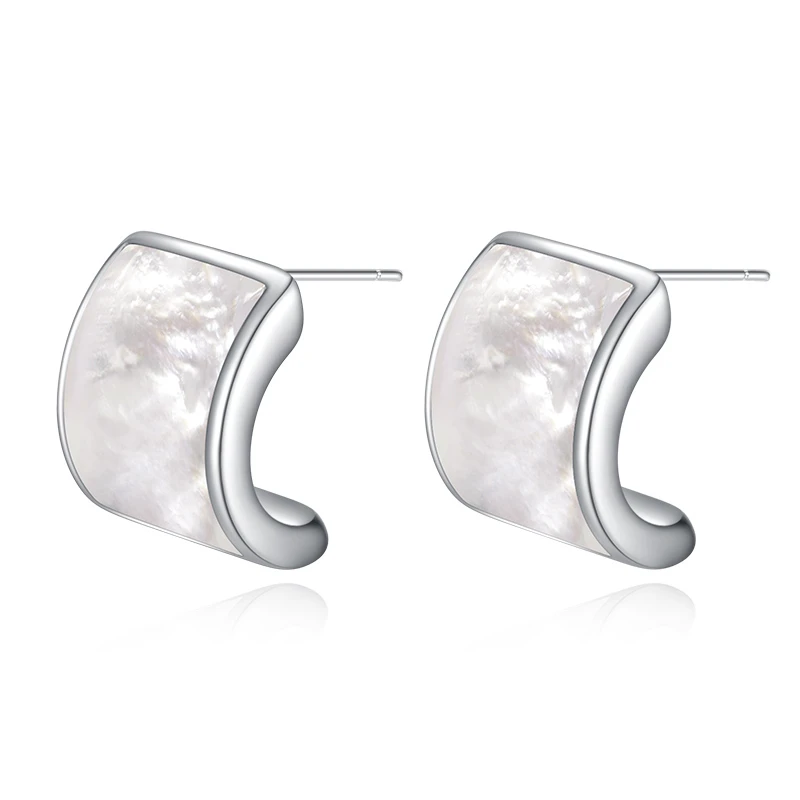 VIGG 合金耳饰 冰岩耳钉 气质白色 轻奢时尚 百搭小众 设计感