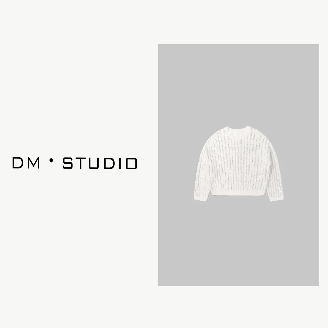 DEDM-DM•STUDIO/气质高级感细闪重工烫钻绵羊毛针织毛衣（25S656）