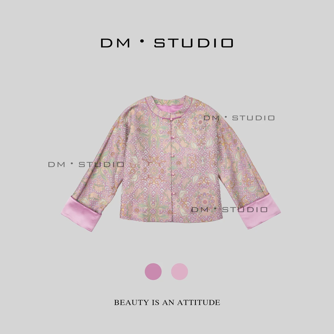 DM•STUDIO/新中式国风奢华重工提花100%宋锦盘扣外套（30211）
