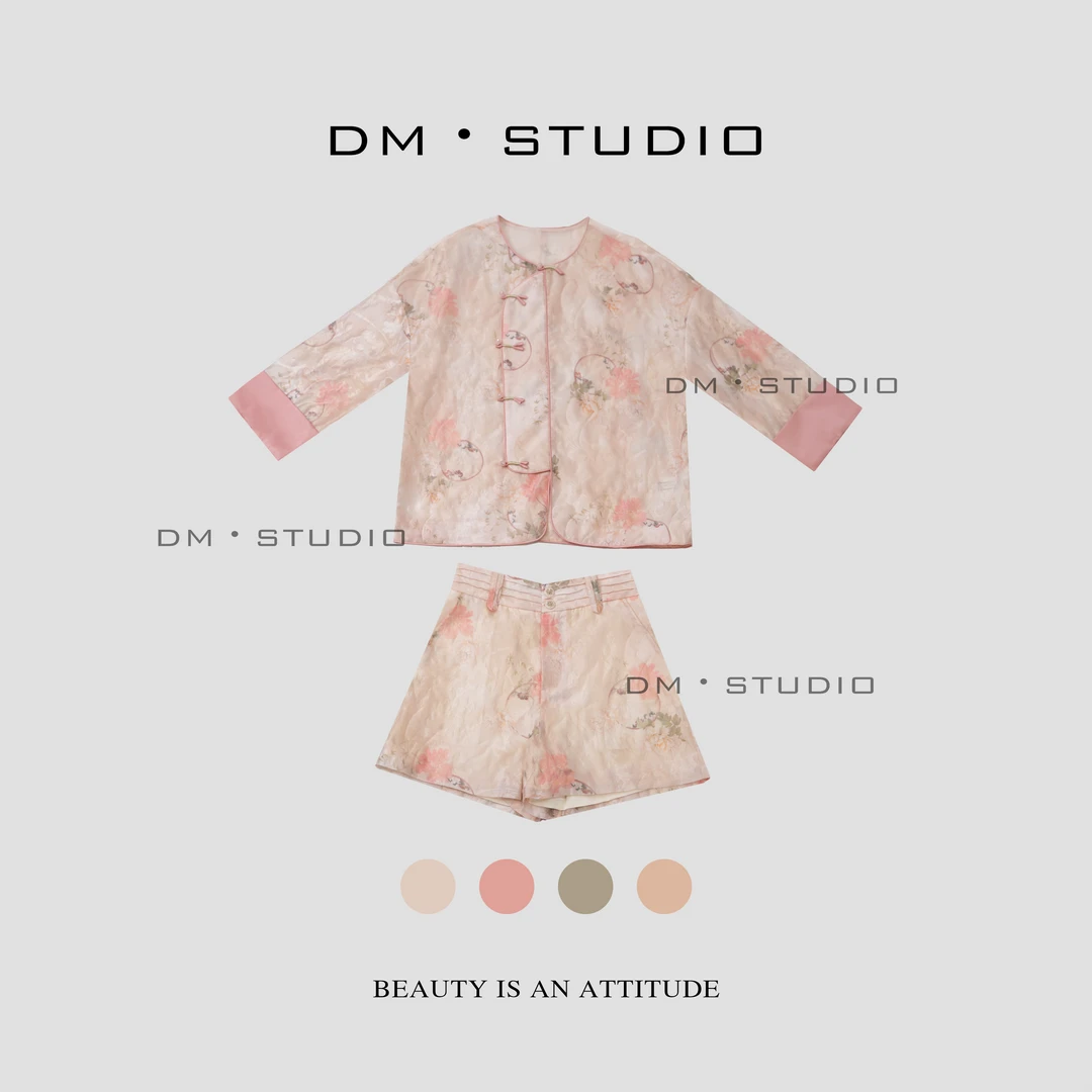 DEDM-DM•STUDIO/新中式国风优雅设计盘扣提花套装（C28213）