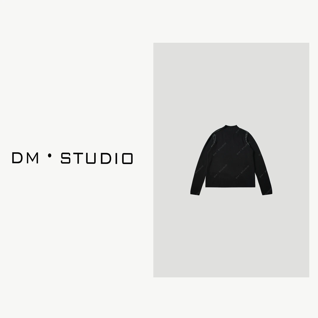 DEDM-DM•STUDIO/小众极简中领100%绵羊毛针织衫打底上衣（223993）