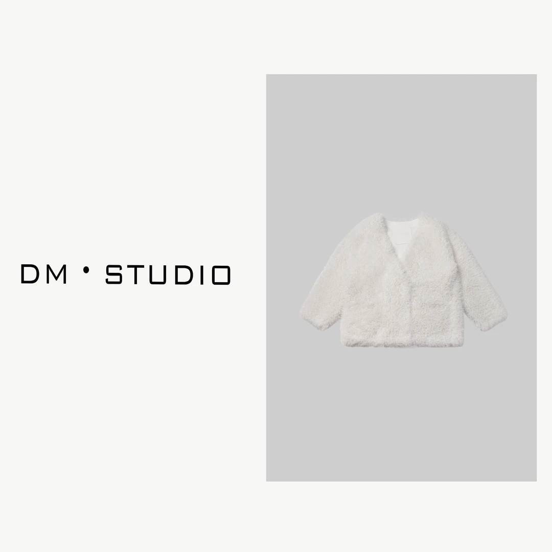 DEDM-DM•STUDIO/秋冬慵懒感气质小众百搭保暖V领卷卷外套（Q928）