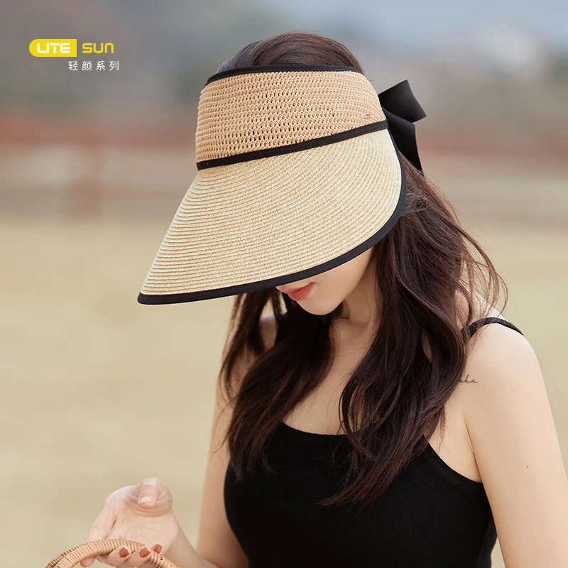 【Fancet凡饰】夏季防紫外线时尚遮阳帽防晒草帽空顶帽CM92039
